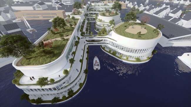 Плаващ град, проектиран да се адаптира към климатичната криза