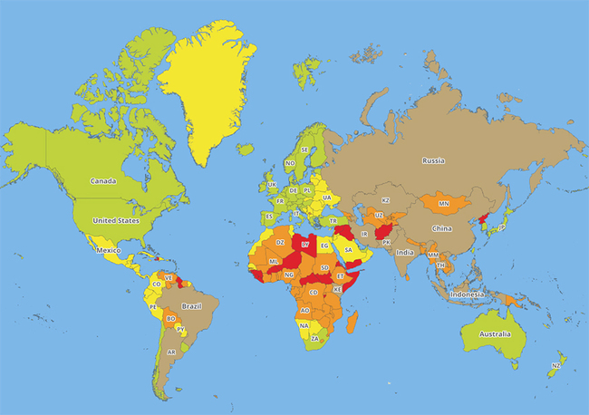 Вижте най-опасните страни за пътуване
