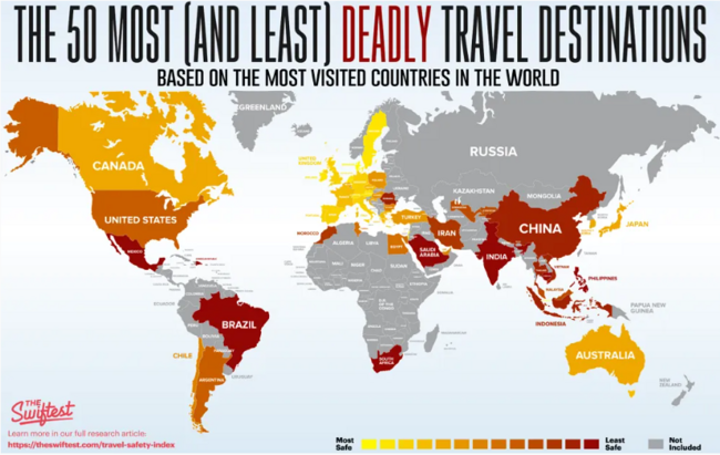 Сингапур оглавява списъка на най-безопасните страни за пътуване в света